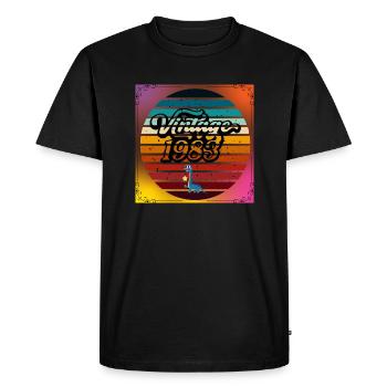 Fou des années 80 - T-shirt Premium bio Homme - noir - Devant - Nico (187cm)