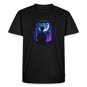 Garçon de lune - T-shirt Premium bio Homme - noir - Devant - Nico (187cm)