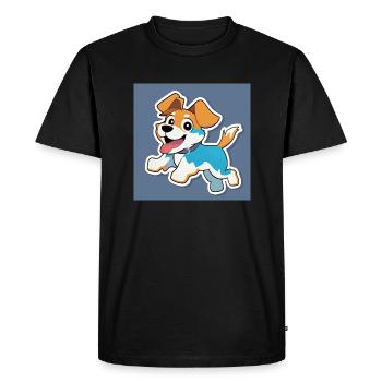 Chien mignon - T-shirt Premium bio Homme - noir - Devant - Nico (187cm)