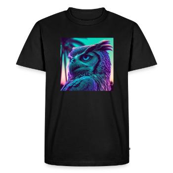 EULE VAPORWAVE, modern art, neon colors - Men's Premium Organic T-Shirt - black - Front - Nico (187cm)