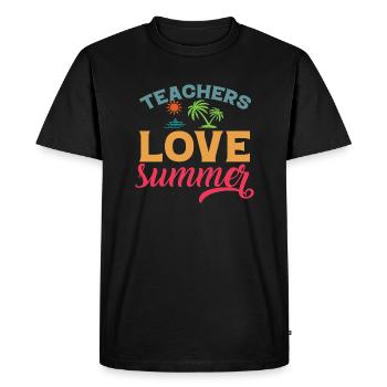 Les enseignants adorent l’été - T-shirt Premium bio Homme - noir - Devant - Nico (187cm)