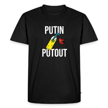 Putin Putout - Men's Premium Organic T-Shirt - black - Front - Nico (187cm)