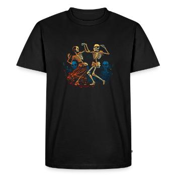 Des squelettes dansants dans les années 50 - Comic - T-shirt Premium bio Homme - noir - Devant - Nico (187cm)