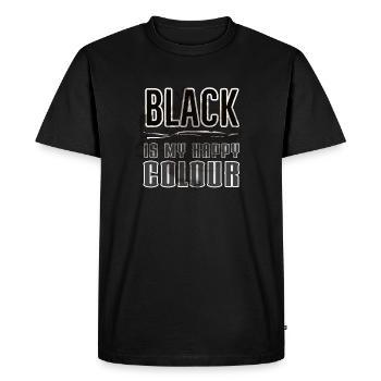 BLACK IS MY HAPPY COLOR – Motif pour fond sombre - T-shirt Premium bio Homme - noir - Devant - Nico (187cm)