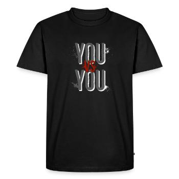 YOU VS YOU - Motif pour fond sombre - T-shirt Premium bio Homme - noir - Devant - Nico (187cm)