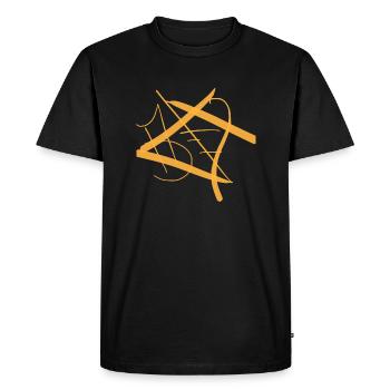 Orange Abstraktheit - Orange Abstractness - Men's Premium Organic T-Shirt - black - Front - Nico (187cm)