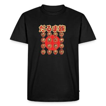 La tribu des Darumas - T-shirt Premium bio Homme - noir - Devant - Nico (187cm)