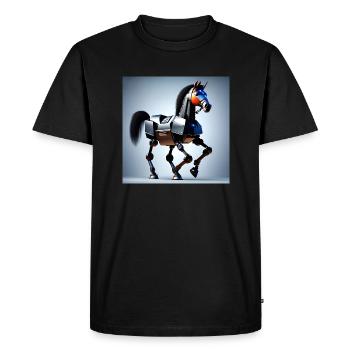 Robot Cheval Version 2 - T-shirt Premium bio Homme - noir - Devant - Nico (187cm)