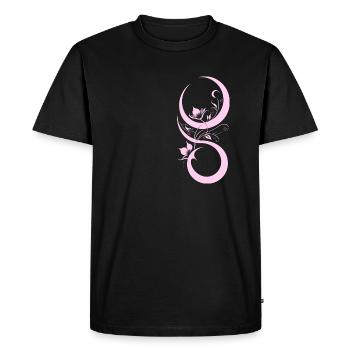 Pink flower and bow pattern - Men's Premium Organic T-Shirt - black - Front - Nico (187cm)