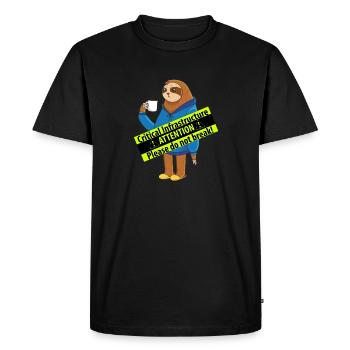 Les tasses à café en tant qu’infrastructure essentielle - T-shirt Premium bio Homme - noir - Devant - Nico (187cm)