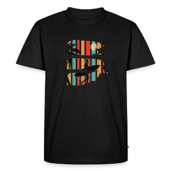 Mood été plage surf - T-shirt Premium bio Homme - noir - Devant - Nico (187cm)
