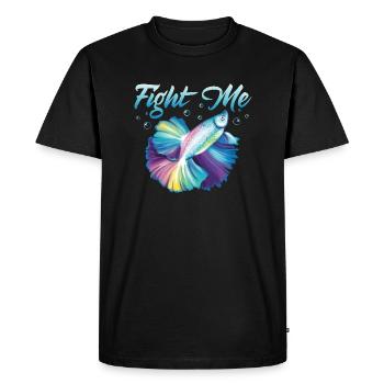 Fight Me Fish Keeping Aquarium Owner - Men's Premium Organic T-Shirt - black - Front - Nico (187cm)