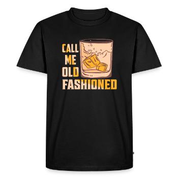 Appelez-moi Whisky à l’ancienne en train de boire - T-shirt Premium bio Homme - noir - Devant - Nico (187cm)