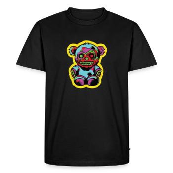Horreur Effrayant Ours Halloween Sinistre Teddy - T-shirt Premium bio Homme - noir - Devant - Nico (187cm)