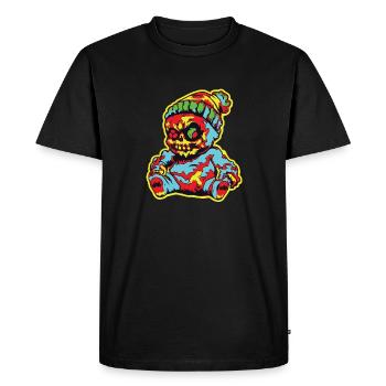 Horreur Effrayant Ours Halloween Magie Noire - T-shirt Premium bio Homme - noir - Devant - Nico (187cm)