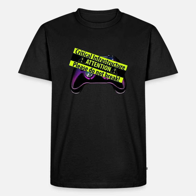 Kritischer Controller - Männer Premium Bio T-Shirt - Schwarz