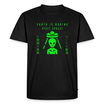 earth is boring visit space - Men's Premium Organic T-Shirt - black - Front - Nico (187cm)