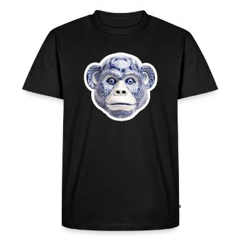 Visage de singe en céramique - T-shirt Premium bio Homme - noir - Devant - Nico (187cm)