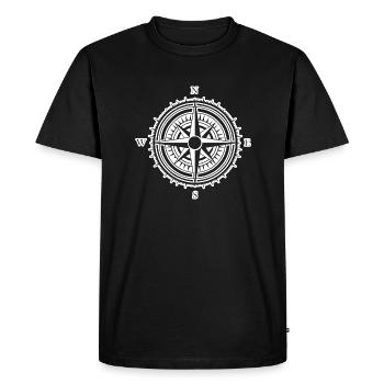 Compass Nautical Sailboat Seafarer - Men's Premium Organic T-Shirt - black - Front - Nico (187cm)