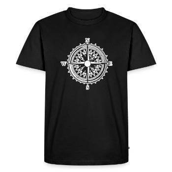 Compass Nautical Sailboat Seafarer - Men's Premium Organic T-Shirt - black - Front - Nico (187cm)