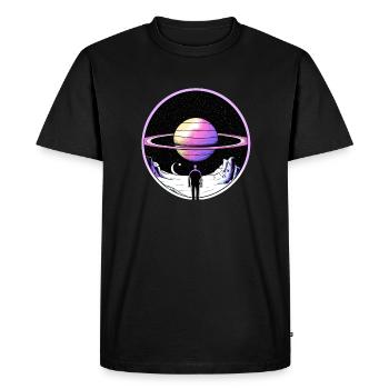 Surreal space odyssey - Men's Premium Organic T-Shirt - black - Front - Nico (187cm)