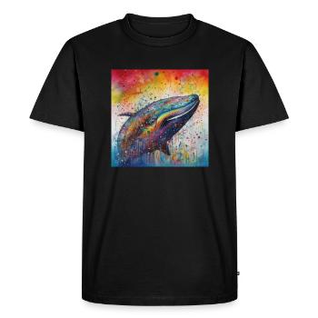 Modern & Colourful Whale Wall Art by Bodhi - Men's Premium Organic T-Shirt - black - Front - Nico (187cm)