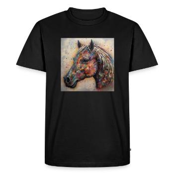 Modern & Colourful Horse Wall Art by Bodhi - Men's Premium Organic T-Shirt - black - Front - Nico (187cm)