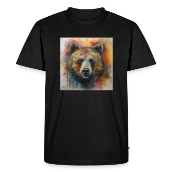 Modern & Colourful Grizzly Bear Wall Art by Bodhi - Men's Premium Organic T-Shirt - black - Front - Nico (187cm)