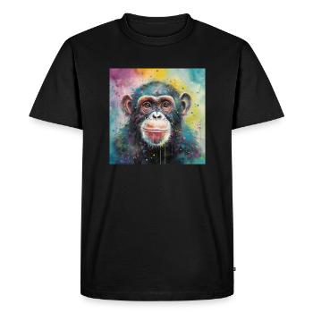 Modern & Colourful Chimpanzee Wall Art by Bodhi - Men's Premium Organic T-Shirt - black - Front - Nico (187cm)