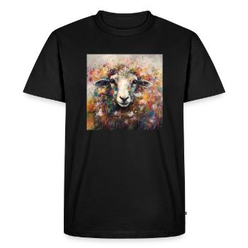 Modern & Colourful Sheep Wall Art by Bodhi - Men's Premium Organic T-Shirt - black - Front - Nico (187cm)