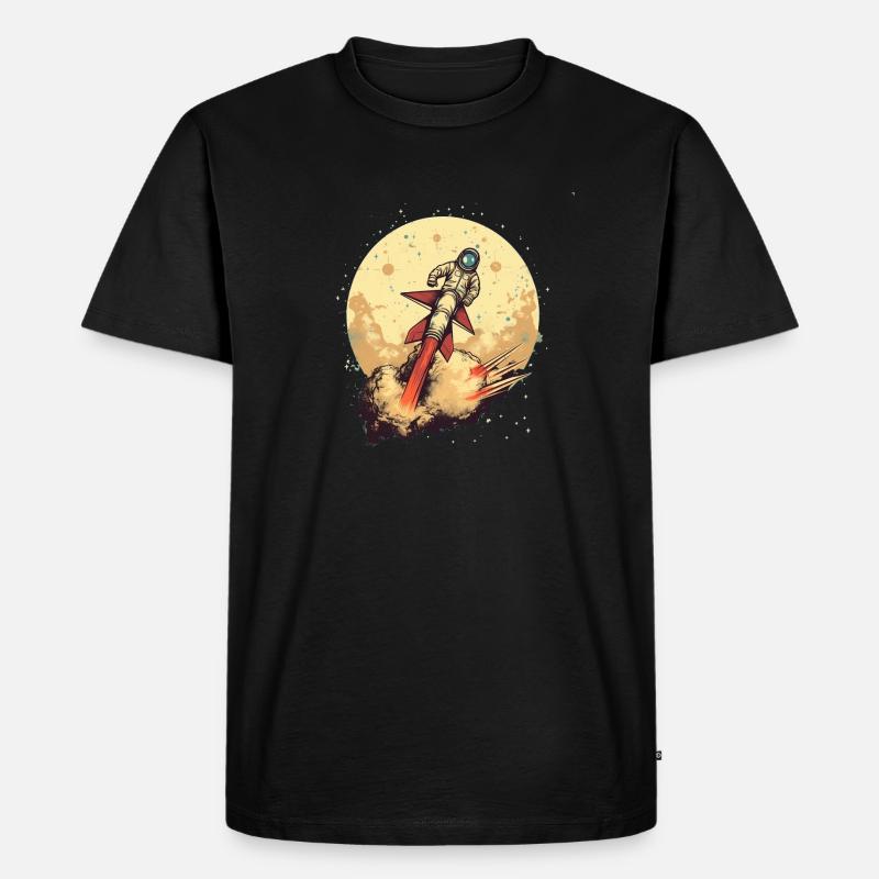 Rocketman - Männer Premium Bio T-Shirt - Schwarz