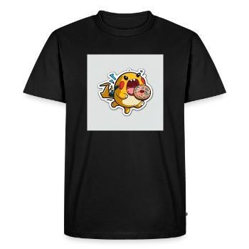 L’amateur de beignets électriques - T-shirt Premium bio Homme - noir - Devant - Nico (187cm)