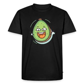 Avocat heureux, poire alligator, butterfruit - T-shirt Premium bio Homme - noir - Devant - Nico (187cm)