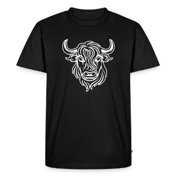 Scottish Highland cow - Men's Premium Organic T-Shirt - black - Front - Nico (187cm)