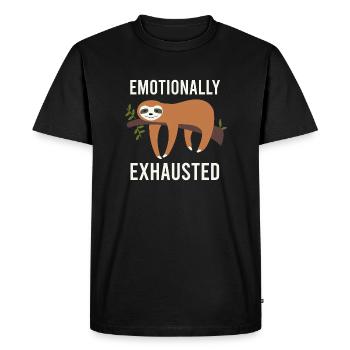 Animaux mignons paresseux émotionnel épuisé drôle - T-shirt Premium bio Homme - noir - Devant - Nico (187cm)