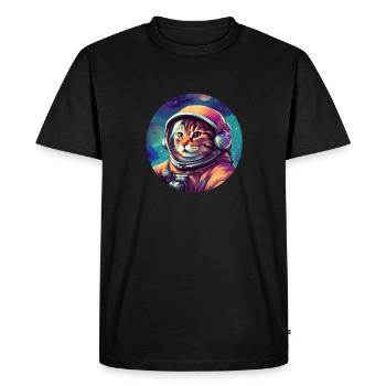 Cosmic Cat Explorer - T-shirt Premium bio Homme - noir - Devant - Nico (187cm)