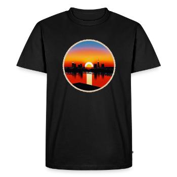 Los Angeles Coucher de Soleil - T-shirt Premium bio Homme - noir - Devant - Nico (187cm)