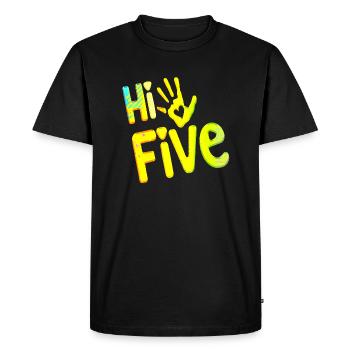 High Five Style Cool Hand Joke disant Hit Trend - T-shirt Premium bio Homme - noir - Devant - Nico (187cm)