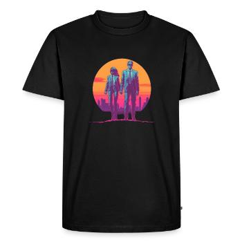 Cyberpunk Partners - Men's Premium Organic T-Shirt - black - Front - Nico (187cm)