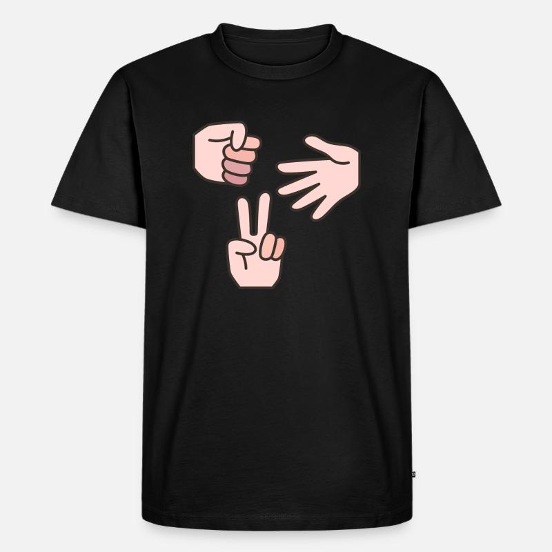 Schere Stein Papier - Männer Premium Bio T-Shirt - Schwarz