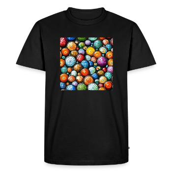 Motif de mosaïque Murakami - T-shirt Premium bio Homme - noir - Devant - Nico (187cm)