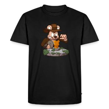 Teddy Bear Aventurier - T-shirt Premium bio Homme - noir - Devant - Nico (187cm)