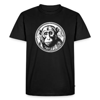 Monkey Monkey Monkey Face Jungle - Men's Premium Organic T-Shirt - black - Front - Nico (187cm)