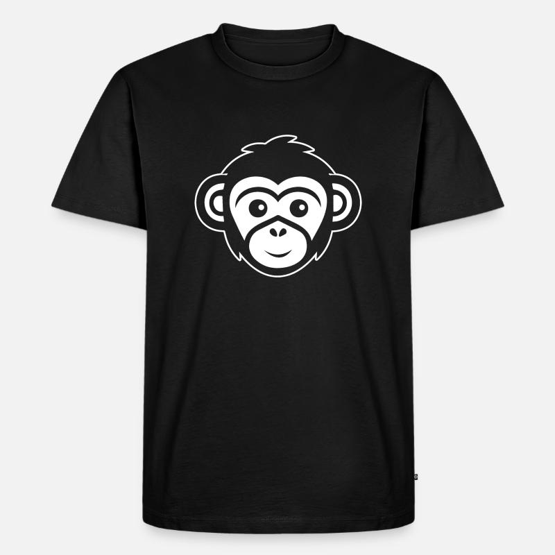 Affe Affen Affengesicht Dschungel - Männer Premium Bio T-Shirt - Schwarz