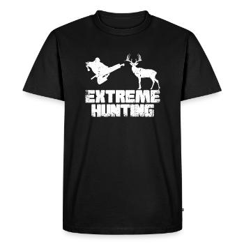 Drôle de chasse extrême au karaté au cerf | Karaté Martial - T-shirt Premium bio Homme - noir - Devant - Nico (187cm)