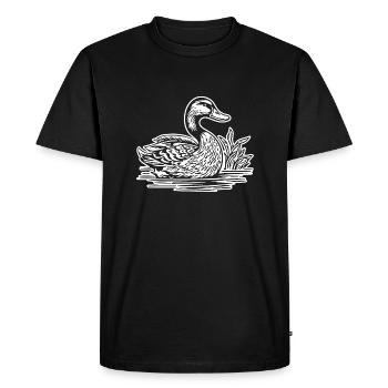Canard Oiseaux Canards - T-shirt Premium bio Homme - noir - Devant - Nico (187cm)