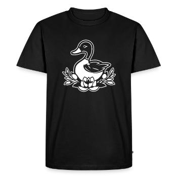 Canard Oiseaux Canards - T-shirt Premium bio Homme - noir - Devant - Nico (187cm)