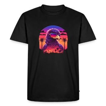 Synthwave eagle - T-shirt Premium bio Homme - noir - Devant - Nico (187cm)