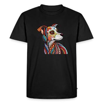 Zentangle Chien - T-shirt Premium bio Homme - noir - Devant - Nico (187cm)