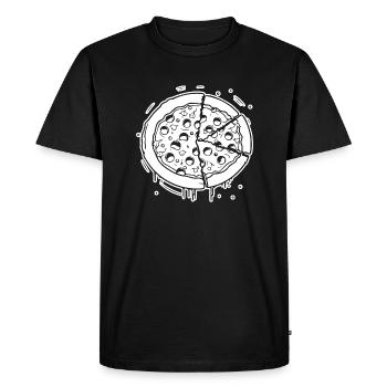 Pizza Restauration rapide Pizzeria - T-shirt Premium bio Homme - noir - Devant - Nico (187cm)